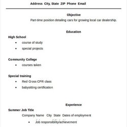 Superlative High School Student Resume Templates Doc Template Printable Resumes