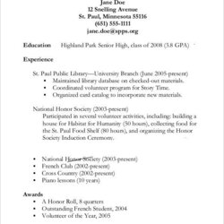 Supreme Free Sample High School Resume Templates In Ms Word