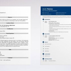 Very Good High School Student Resume Template Examples Templates Example Create Now