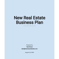 Wonderful New Real Estate Business Plan Template Google Docs Word Apple Pages