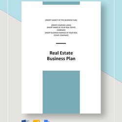 Fine Real Estate Business Plan Template Free Google Docs Word