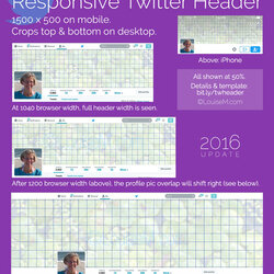 Fantastic Responsive Twitter Header Size And Template Profile Pinpoint Comparison Chart Shows Also