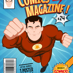 Cool Comic Book Cover Template Royalty Free Vector Image