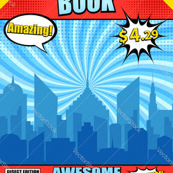 Brilliant Comic Book Cover Template Royalty Free Vector Image