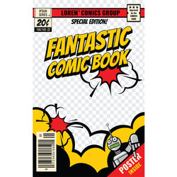 Perfect Comic Book Cover Vector Template By Cart