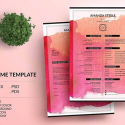 Splendid Creative Resume Templates Examples Template Visual Color Water Background Letterhead Colorful