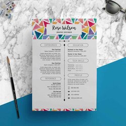 Creative Resume Templates Examples Artistic Header Watercolor Triangle