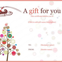 Magnificent Christmas Gift Certificate Templates Editable Printable Designs Template Word Holiday