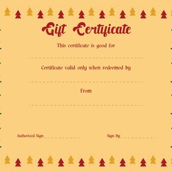 Superior Best Printable Christmas Gift Certificate Template For Free At