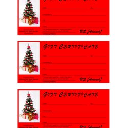 Smashing Christmas Gift Certificate Template Templates Word Card List Present
