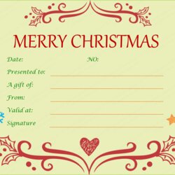 Swell Awesome Christmas Gift Certificate Templates To End Voucher Template Editable Printable Festive