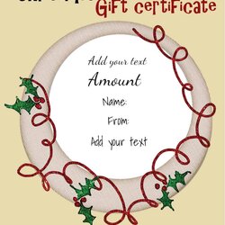 Wonderful Free Christmas Gift Certificate Template Customize Online Download Templates Printable Print