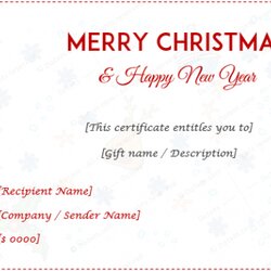 Peerless Christmas Gift Certificate Template Holiday Certificates Entitles Syndrome Engaged Light Design