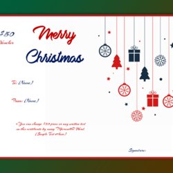 Tremendous Christmas Gift Certificate Hanging Ornaments Theme Certificates Pr