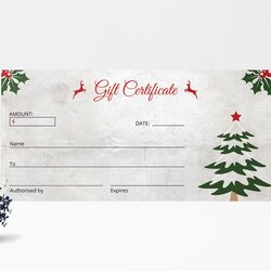 Splendid Christmas Tree Gift Certificate Template In Adobe Certificates Buy
