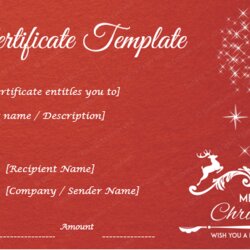 Christmas Gift Certificate Templates Editable And Printable Designs Template Certificates Holiday Year Cart