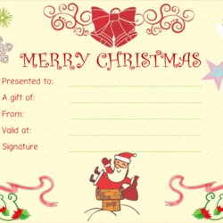 Christmas Fun Gift Certificate Template Templates Printable Certificates Card Voucher Vouchers Xmas Holiday