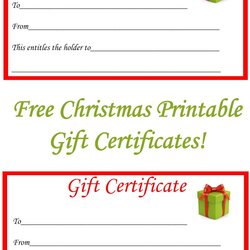 Free Christmas Printable Gift Certificates Gifts Certificate Template Templates Blank Card Cards Own Birthday