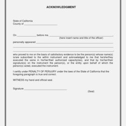 Magnificent Printable Notary Forms Form Acknowledgment Sample Word Available Resource Russell Website