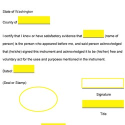 Free Printable Notary Forms Washington Acknowledgement Form Word Screen Shot At Pm