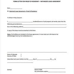 Sterling Notary Document Template Notarized Residency Blank Letter For Proof Of Format