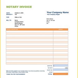 Excellent Notary Invoice Template