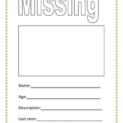 Fine Printable Missing Poster Templates Flyers Signs Template