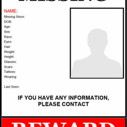 Free Missing Poster Templates Main Person Template With One Picture