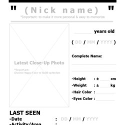 Brilliant Missing Person Poster Template