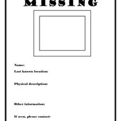 Sublime Missing Poster Template For Kids Original