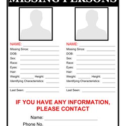 Wonderful Black Missing Person Poster Template With Two Pictures Download Persons Printable Multiple Print