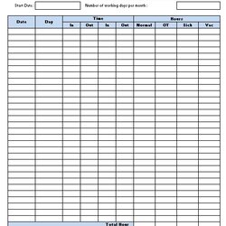 High Quality Professional Daily Time Study Spreadsheet Excel Template Printable Free