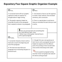 Four Square Writing Templates Free Sample Example Format Download Template Expository Business