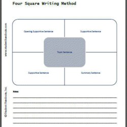 Exceptional Blank Four Square Writing Template Templates Example