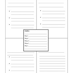 The Highest Quality Four Square Writing Template Printable Narrative Organizer Graphic Worksheet Paragraph