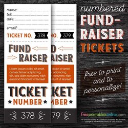 Sterling Numbered Ticket Template Free Online Fundraiser Raffle Fundraisers