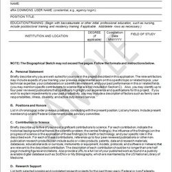 Requirement Date Extended For New Format Library Sketch Biographical Write Template Bio Research Grants