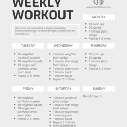 Monochrome Weekly Workout Schedule Template Templates Basic Schedules