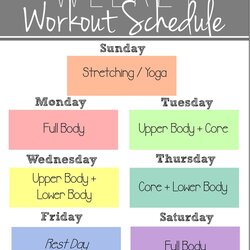 Marvelous My New Weekly Workout Schedule Plan Exercises Come Basic