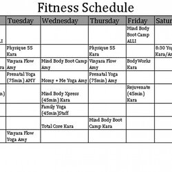 Admirable Weekly Workout Schedule Template Frightening Inspirations