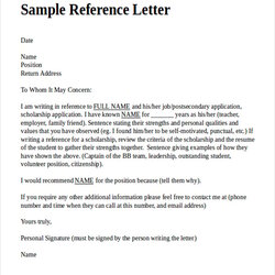 How To Write Professional Reference Letter Template Printable Sample