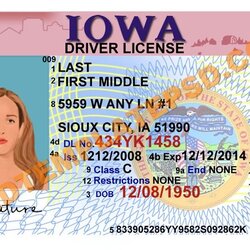 Terrific This Is Iowa State Drivers License Template On