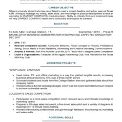 Excellent College Student Resume Sample Writing Tips Companion Internship For