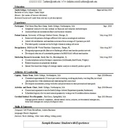 The Highest Standard Creative Resume Templates For College Students Sample Student Notice Resumes Template