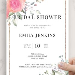 Champion Download Printable Floral Bridal Shower Invitation Template