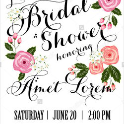 Supreme Bridal Shower Invitation Templates Vector Word Template Card Beautiful Typography Bears Elegant