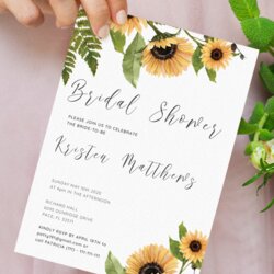 Excellent Bridal Shower Invitations Free Printable Customize And Print Sunflower Invitation Template