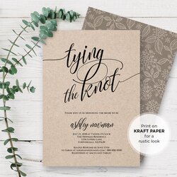 Sterling Rustic Bridal Shower Invitation Printable Tying The Knot Wedding Templates Template Invite Editable