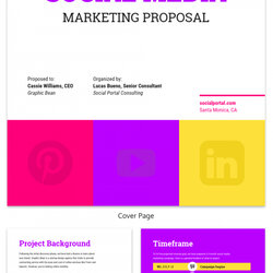 High Quality Sample Bold Social Media Consulting Proposal Template Campaign Word