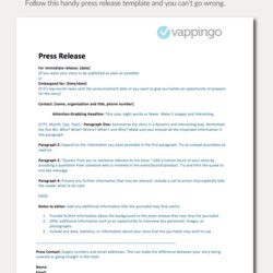 Magnificent Free Press Release Template Impress Journalists In Seconds Word Headline